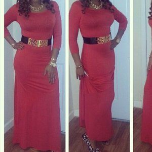 Red Gianni Binni Long Maxi Dress
